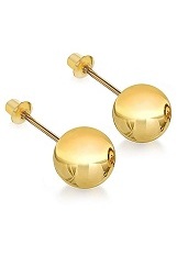 dazzling itty-bitty 8mm gold earrings for babies and kids